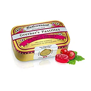 GRETHER'S Pastilles for Throat and Voice, Redcurrant, Sugar Free, 110 g/3.75 oz