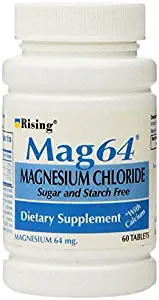 Rising Mag64 Magnesium Chloride with Calcium Tablets, 300 Count, (Pack of 5)