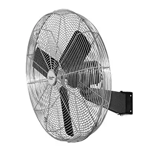 Comfort Zone CZHVW30EX High-Velocity Industrial 2-Speed Oscillating Black Wall Fan with Aluminum Blades and Adjustable Tilt – 30"
