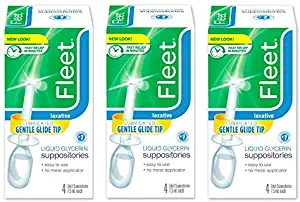 Fleet Liquid Glycerin Suppositories for Adult Constipation, 4 Bottles, 3 Pack