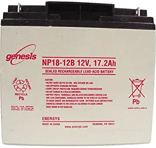 EnerSys Genesis NP18-12B - 12 Volt/17.2 Amp Hour Sealed Lead Acid Battery with Nut-Bolt Connector