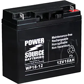 S4BATT, LRM412123, TEV12180, PE12V18, PE12V17, BP17-12, BP18-12, NP18-12, NP18-12B, NP17-12, WP17-12, WKA12-18NB, SLA1116, ES17-12 Replacement Battery 12v 18ah WP18-12 Sealed AGM for Drive Medical ActiveCare, GS Portalac, Yuasa, Genesis, Long, Werker, Power Patrol Mobility Scooter