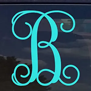 Eggleston Design Co Custom Vine Letter Name Initial Monogram Sticker Decal for Yeti Cups, Laptops, Tumblers, Car Windows (fits All Cups) (14 Colors) (3")