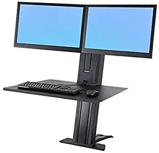 Ergotron 33-407-085 WorkFit-SR Dual Sit-Stand Workstation, Black