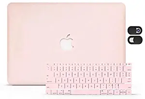 LuvCase 3 in 1 Laptop Case for MacBook Air 13 Inch (Touch ID)(2020) A2179 Retina Display Hard Shell Cover, Keyboard Cover & Webcam Cover (Rose Quartz)