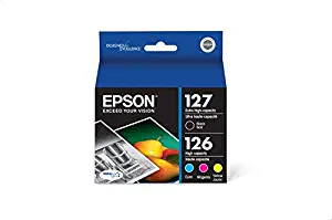 Epson 126/127 High-Capacity Color Ink Cartridge combo Pack + Extra High-Capacity Black Ink Cartridge (T127120-BCS)