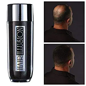HAIR ILLUSION -100% Natural Real Human Hair FibersNot Synthetic For Men & Women, Premium Large 38g Bottle (Black)