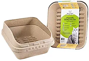 Kitty Sift Disposable Sifting Litter Box and Eco-Friendly Sifting Liners, Jumbo and Large Sizes