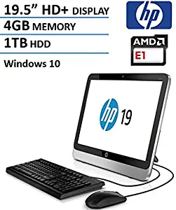 HP 19 All-In-One AIO 19.5 Inch Desktop Computer (HD+ LED, AMD Dual-Core 1.35GHz CPU, 4GB DDR3 Memory, 1TB HDD, DVD RW, USB3.0, Wifi, RJ-45, Windows 10 Home) (Renewed)