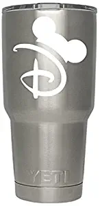 Disney 'D' (white) Decals for Yeti cups - Car Sticker - Car Decal - Window Sticker for Tumbler, Cup, Car, Truck, Wall, Notebook, SUV, Computer, Laptop, Motorcycle, Helmet (White)