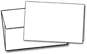 80lb White Half Fold Greeting Cards & Envelopes - Paper Measures (11" X 8 1/2") and Half Folds to (5 1/2" X 8 1/2") - 40 Cards with Envelopes - Desktop Publishing Supplies, Inc. Brand