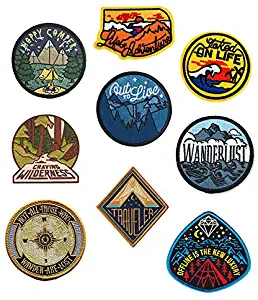 Antrix 9 Pcs Traveler Happy Camper Wanderlust Not All Those Who Wander are Lost Offline is The New Luxury Stoked on Life Life of Adventure Out to Live Craving Wilderness Iron On Sew On Patches