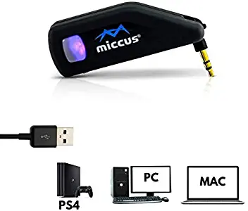 New! Bluetooth Transmitter Receiver, Add Adapter to PC Mac Laptop, Compatible with Nintendo Switch, PS4 & More, Wireless Class 1 Dongle aptx Low Latency, USB 3.5mm -Miccus Swivel Jack RTX