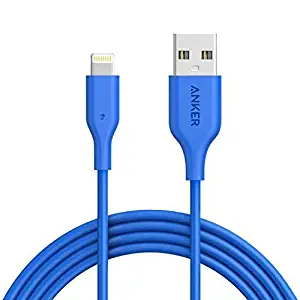 Anker iPhone Charger, Anker Powerline 6ft Lightning Cable, MFi Certified USB Charge/Sync Cord for iPhone Xs/XS Max/XR/X / 8/8 Plus / 7/7 Plus / 6/6 Plus / 5s / iPad, and More (Blue)