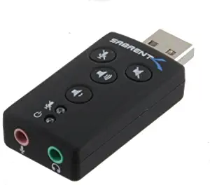 Sabrent USB 2.0 External Surround Sound Adapter - Add Sound to a Desktop or Notebook - Driverless! (USB-SBCV)