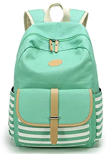 Chihom School Bacpack Lightweight Canvas Laptop Backpacks for Men Women Daypacks Stripe Rucksack Bookbags Black