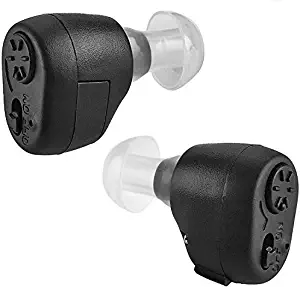 Digital Hearing Amplifier - in-The-Canal (ITC) Pair of in Ear Sound Amplification Devices, Audiologist and Doctor Designed Personal Sound Amplifier for Adults and Sound Enhancer Set by MEDca, (Black)