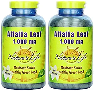 Alfalfa Leaf 1000mg - Vegetarian Nature's Life 500 Tabs