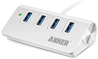 Anker 4-Port USB 3.0 Unibody Aluminum Portable Data Hub with 2ft USB 3.0 Cable for MacBook, Mac Pro/Mini, iMac, XPS, Surface Pro, Notebook PC, USB Flash Drives, Mobile HDD, and More