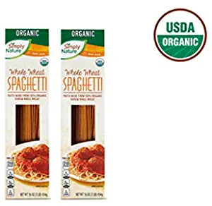 Simply Nature USDA Organic 100% Durum Whole Wheat Spaghetti Pasta - 2 Count (16 oz.)