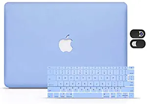 LuvCase 3 in 1 Laptop Case for MacBook Air 13 Inch (Touch ID)(2020) A2179 Retina Display Hard Shell Cover, Keyboard Cover & Webcam Cover (Serenity Blue)