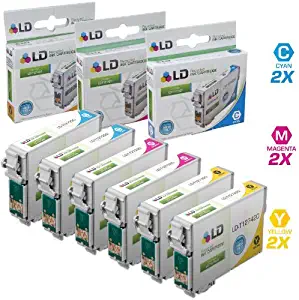LD Remanufactured Ink Cartridge Replacement for Epson 127 Extra High Yield (2 Cyan, 2 Magenta, 2 Yellow, 6-Pack)