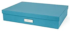Bigso Sverker Fiberboard Legal/Art Storage Box, 3.3 x 17.1 x 12.2 in, Turquoise