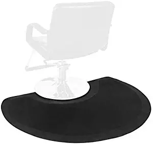 Barber Shop Chair Mat Anti-Fatigue Floor Mat 5′x3′ Salon Floor Mat - Black Semi Circle Salon Mat - 1/2" Thick Office Comfort Floor Mat