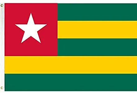 DANF FLAG Togo Flag 3x5 Foot Polyester Togolese National Flags Polyester with Brass Grommets 3 X 5 Ft