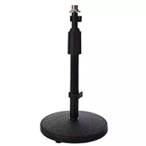LyxPro DKS-1 Desktop Microphone Desk Stand, Adjustable Height, Weighted Base, 3/8" - 5/8" adapter Table Top Desk Mic Stand