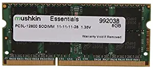 Mushkin Essentials – DDR3 Laptop DRAM – 8GB Memory Single SODIMM – DDR3L-1600MHz (PC3L-12800) CL-11 – 204-pin 1.35LV Notebook RAM – Low-Voltage – (992038)