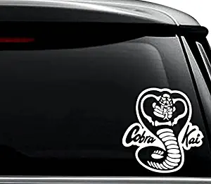 Karate Kid Cobra Kai Decal Sticker For Use On Laptop, Helmet, Car, Truck, Motorcycle, Windows, Bumper, Wall, and Decor Size- [10 inch] / [25 cm] Wide / Color- Matte Black
