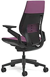 Steelcase Gesture Office Chair - Cogent Connect Concord Upholstered Wrapped Back Black Frame Low Seat Black Seat/Back/Arms Hard Floor Caster Wheels