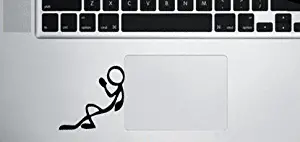 Stick Figure Leaning Decal Two Pack Vinyl Sticker|MacBook Laptop Computer Cars Trucks Vans Walls| Black |3 x 2 in|CCI863