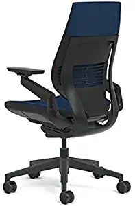 Steelcase Gesture Office Chair - Cogent Connect Blueprint Upholstered Wrapped Back Black Frame Low Seat Black Seat/Back/Arms Hard Floor Caster Wheels