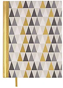 Office Depot (TM) Brand Hard Case Jumbo Notebook, 10 1/2" x 8", 336 Pages (168 Sheets), Gold, Gray, and White Triangles