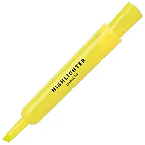 Office Depot Brand Chisel-Tip Highlighters, Fluorescent Yellow, Pack of 24