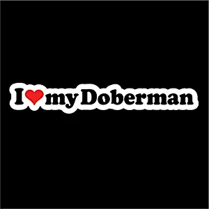 KCD I Love My Doberman Dog Vinyl Decals Stickers(Two Pack!!!) Cars Trucks Vans Walls Laptops Cups|Full Color|2-6.25 X 1 in Decals|KCD802