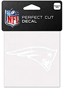 WinCraft NFL New England Patriots 4x4 Perfect Cut White Decal, One Size, Team Color