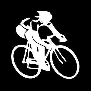 Keen Cycling Person Vinyl Decal Sticker|Cars Trucks Vans Walls Laptops|White|5.5 in|KCD597
