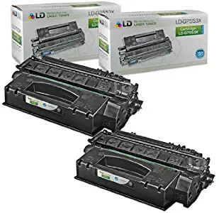 LD Compatible Toner Cartridge Replacement for HP 53X Q7553X High Yield (Black, 2-Pack)