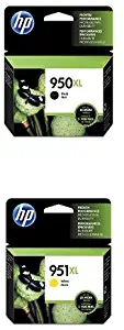 HP 950XL Black High Yield Original Ink Cartridge (CN045AN) and HP 951XL Yellow High Yield Original Ink Cartridge (CN048AN) Bundle