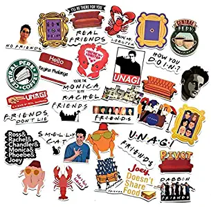 100 pcs Friends tv Show Themed Creative DIY Stickers Funny Decorative Cartoon for Cartoon PC Luggage Computer Notebook Phone Home Wall Garden Window Snowboard