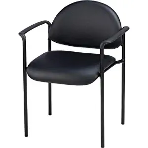 Lorell Reception Guest Chair, 23-3/4 by 23-1/2 by 30-1/2-Inch, Black Vinyl