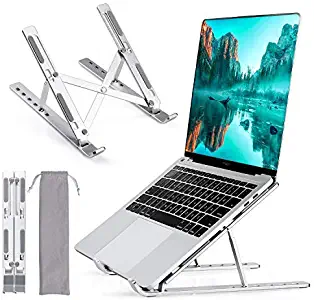 LEHOM Laptop Stand Holder for Desk, Adjustable Portable Computer Riser Stand, Foldable Aluminum Notebook Elevator for Mac MacBook Pro Air, Lenovo, HP, Dell More 10 to 15.6 inches Laptops Tablets