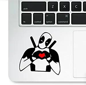 Decal & Sticker Pros Deadpool Making Red Heart Printed on Clear Vinyl Decal Sticker Compatible with All Apple MacBook Pro, Retina, Air, Laptop Trackpad Sticker Decal