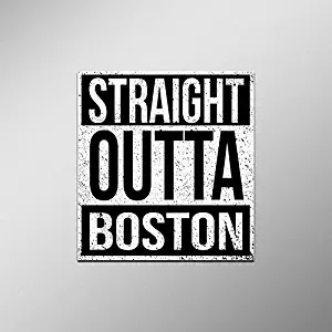 Straight Outta Boston Vinyl Decal Sticker | Cars Trucks Vans SUVs Laptops Walls Windows Cups | Full Color | 4.5 X 5 Inches | KCD2088