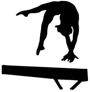 PLU Gymnastics Balance Beam Black Decal Vinyl Sticker|Cars Trucks Vans Walls Laptop| Black |5.5 x 5 in|PLU843