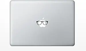Glasses Funny Cute Decal Sticker for Apple MacBook Laptop pro and air 13" 15" 17" Models Black