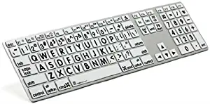 Logickeyboard Large Print Apple black on white keyboard compatible with Mac Os X v10 or later- LKBU-LPRNTBW-AM89-US